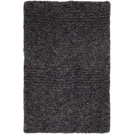 Black Shag Hand Tufted Area Rug Photo 2