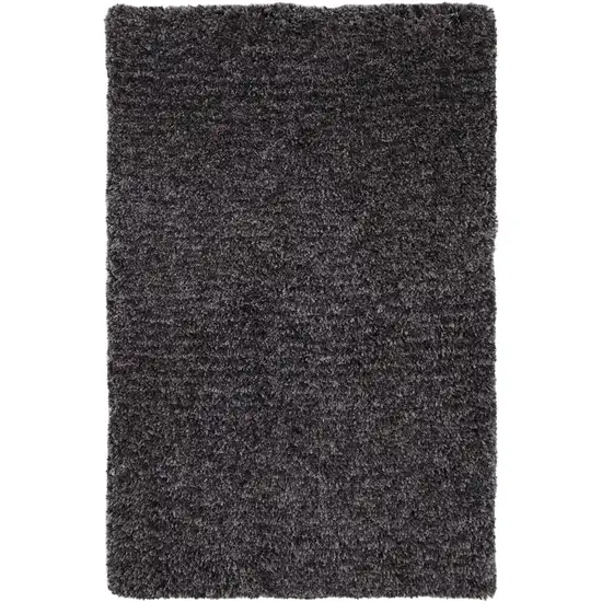 Black Shag Hand Tufted Area Rug Photo 4