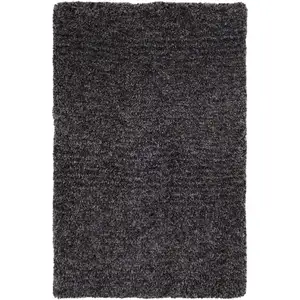 Photo of Black Shag Hand Tufted Area Rug