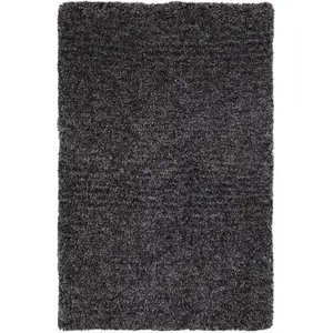 Photo of Black Shag Hand Tufted Area Rug