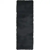 Photo of Black Shag Hand Tufted Runner Rug