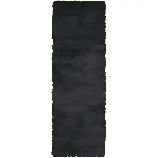 Black Shag Hand Tufted Runner Rug Photo 2