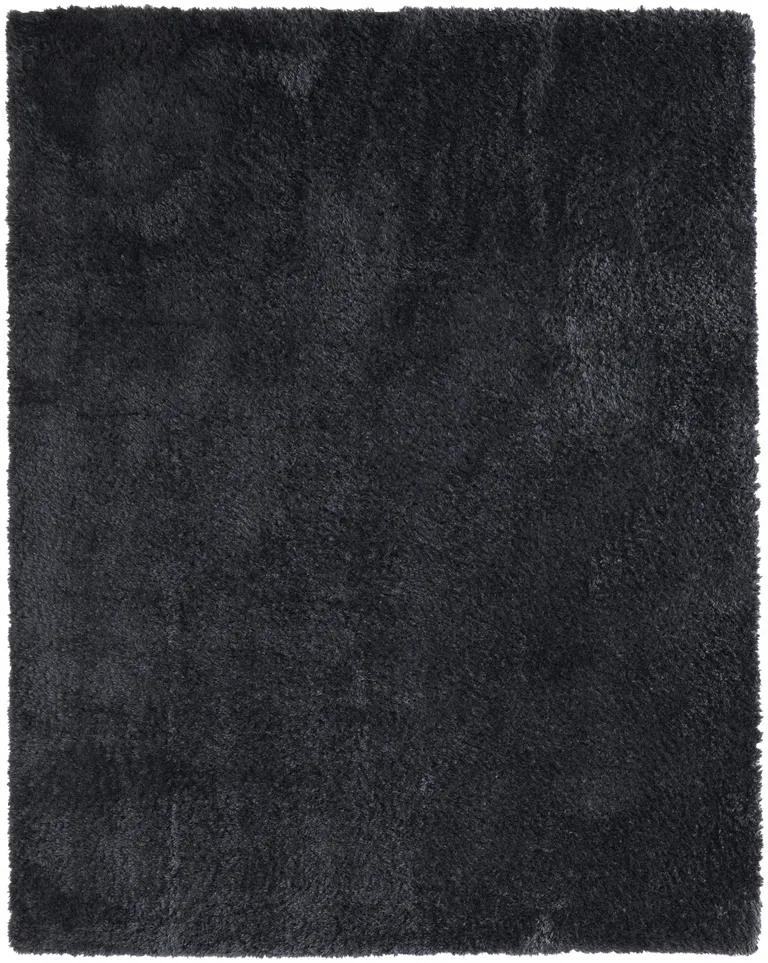 Black Shag Power Loom Area Rug Photo 1