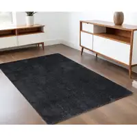 Photo of Black Shag Power Loom Area Rug