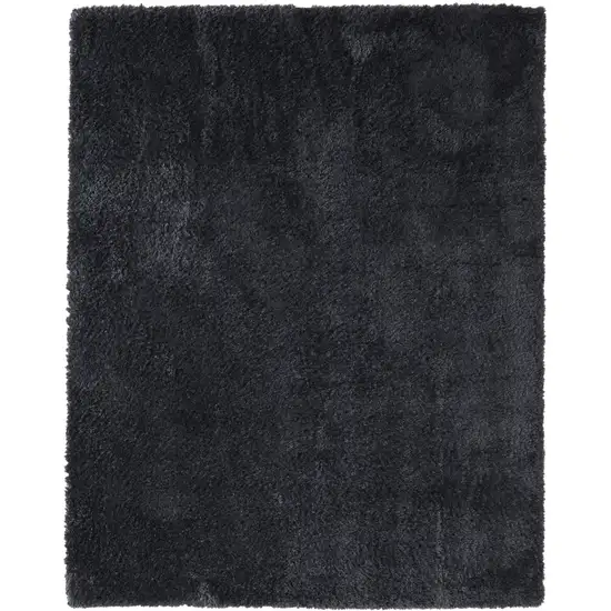 Black Shag Power Loom Area Rug Photo 4