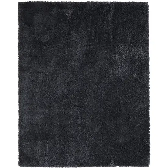 Black Shag Power Loom Area Rug Photo 2