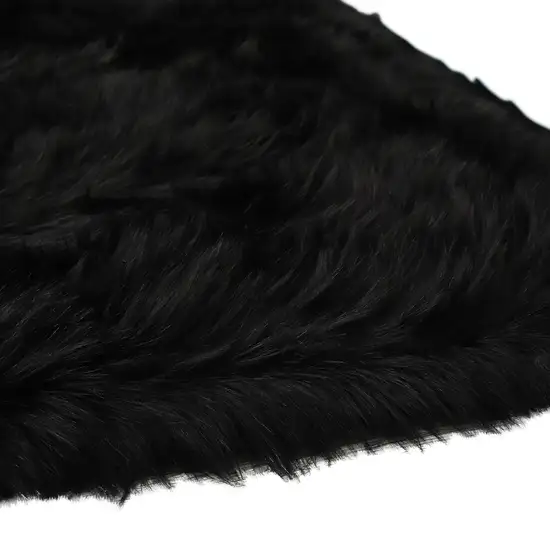 Black Shag Sheepskin Washable Area Rug Photo 4