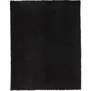 Photo of Black Shag Tufted Handmade Area Rug