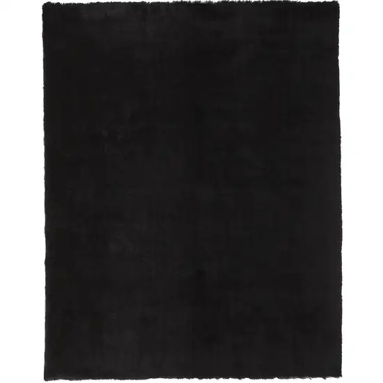 Black Shag Tufted Handmade Area Rug Photo 1