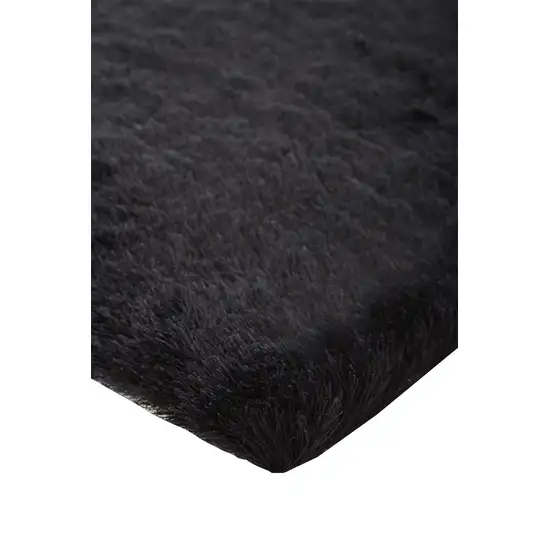 Black Shag Tufted Handmade Area Rug Photo 5