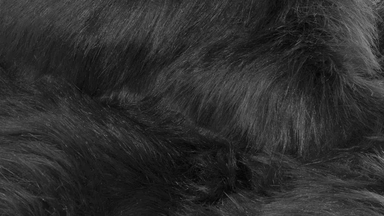 Black Sheepskin FAUX FUR Single - Area Rug Photo 2