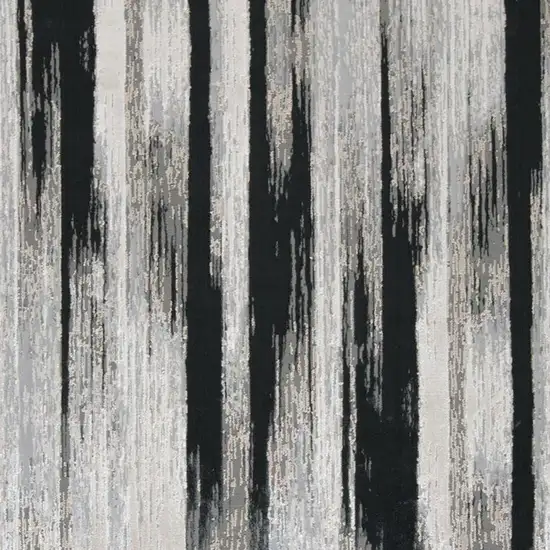 Black Silver and Gray Abstract Power Loom Area Rug Photo 4