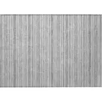 Photo of Black Silver and Gray Striped Washable Non Skid Indoor Outdoor Area Rug