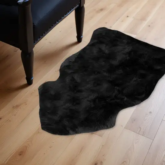 Black Shag Sheepskin Area Rug Photo 1