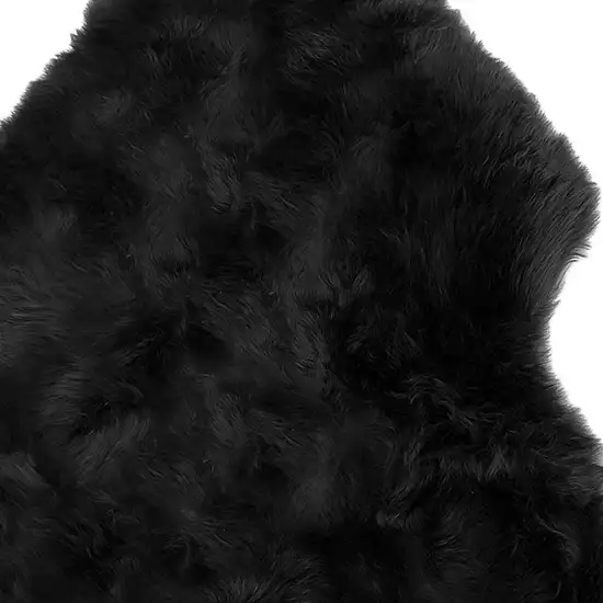 Black Shag Sheepskin Area Rug Photo 4