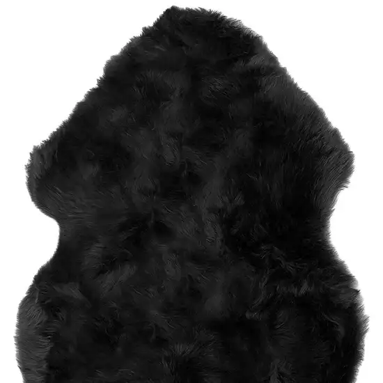 Black Shag Sheepskin Area Rug Photo 5