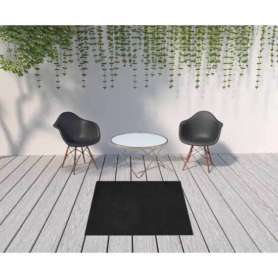 Black Square Non Skid Indoor Outdoor Area Rug Photo 2