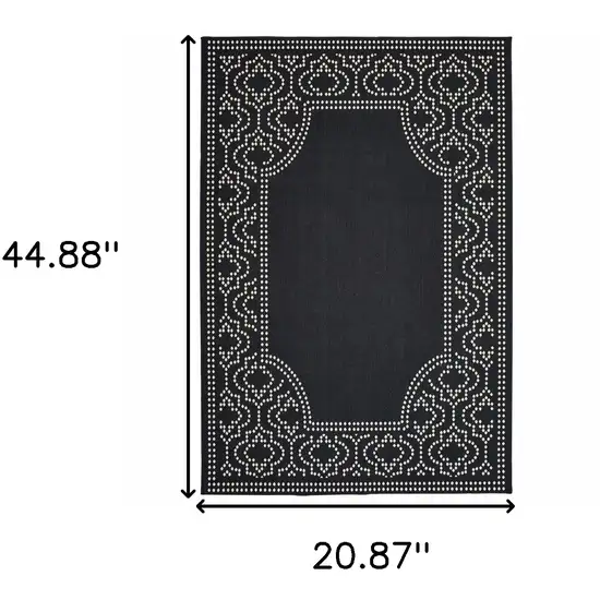 Black Stain Resistant Indoor Outdoor Area Rug Photo 5