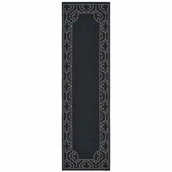 Black Stain Resistant Indoor Outdoor Area Rug Photo 1