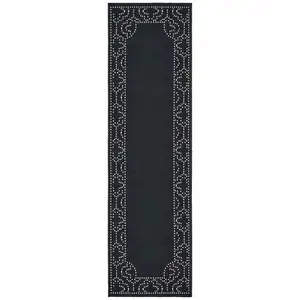 Photo of Black Stain Resistant Indoor Outdoor Area Rug