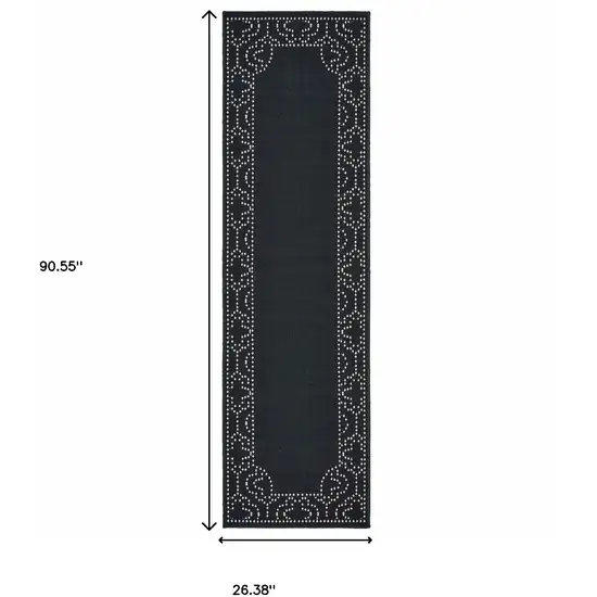 Black Stain Resistant Indoor Outdoor Area Rug Photo 5