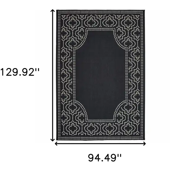 Black Stain Resistant Indoor Outdoor Area Rug Photo 5