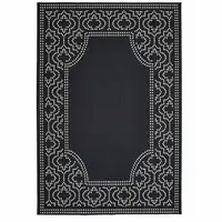 Photo of Black Stain Resistant Indoor Outdoor Area Rug