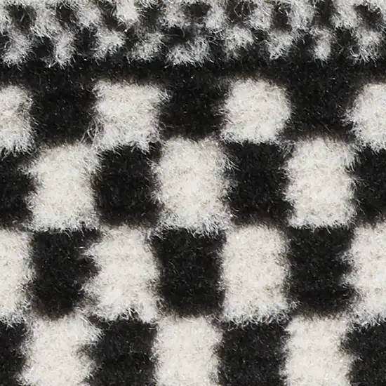 Black Striped Power Loom Runner Rug Photo 9