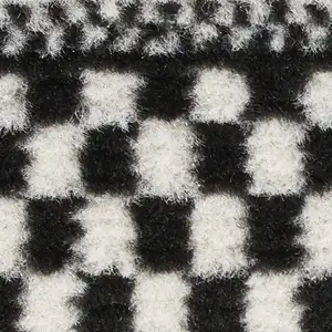 Photo of Black Striped Power Loom Runner Rug