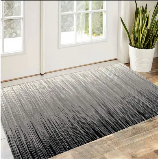 Black Abstract Dhurrie Area Rug Photo 1