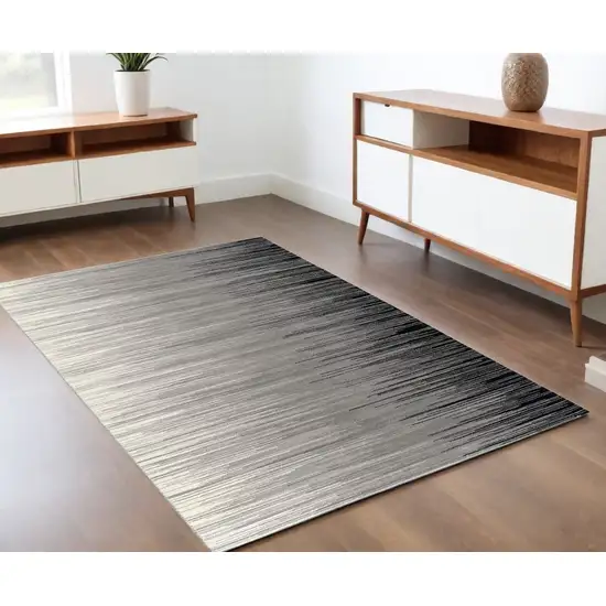 Black Abstract Power Loom Area Rug Photo 1