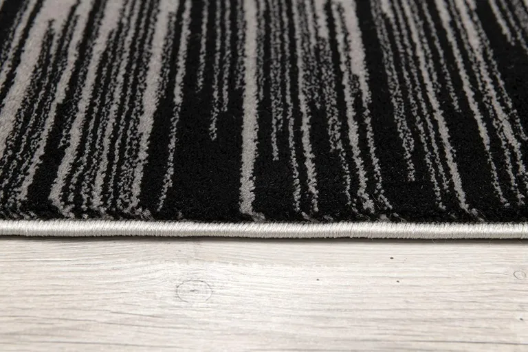 Black Transitional Striped Area Rug Photo 2