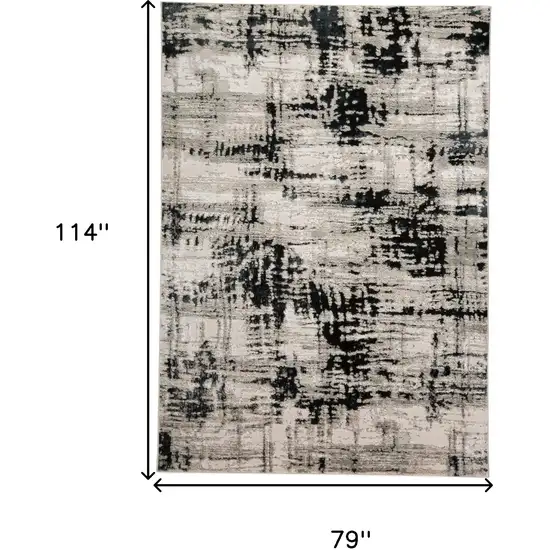 Black White And Gray Stain Resistant Area Rug Photo 10