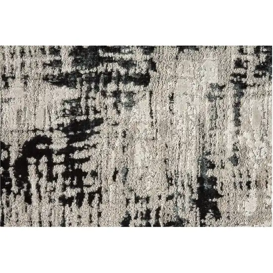 Black White And Gray Stain Resistant Area Rug Photo 2