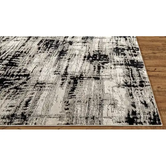 Black White And Gray Stain Resistant Area Rug Photo 4