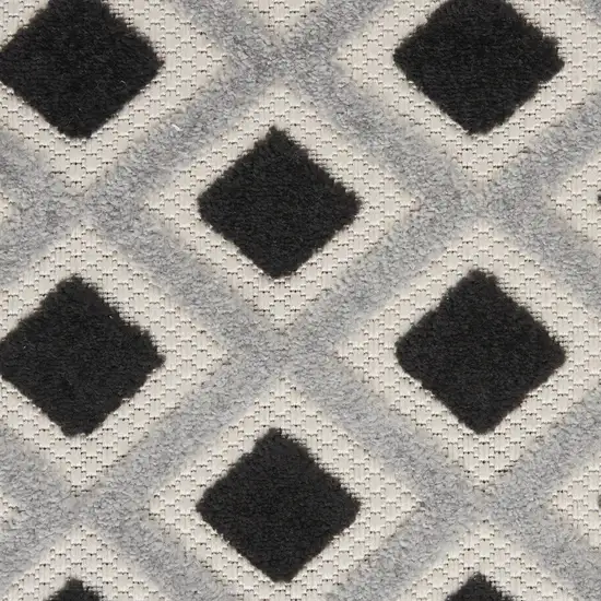 Black And White Geometric Indoor Outdoor Area Rug Photo 9