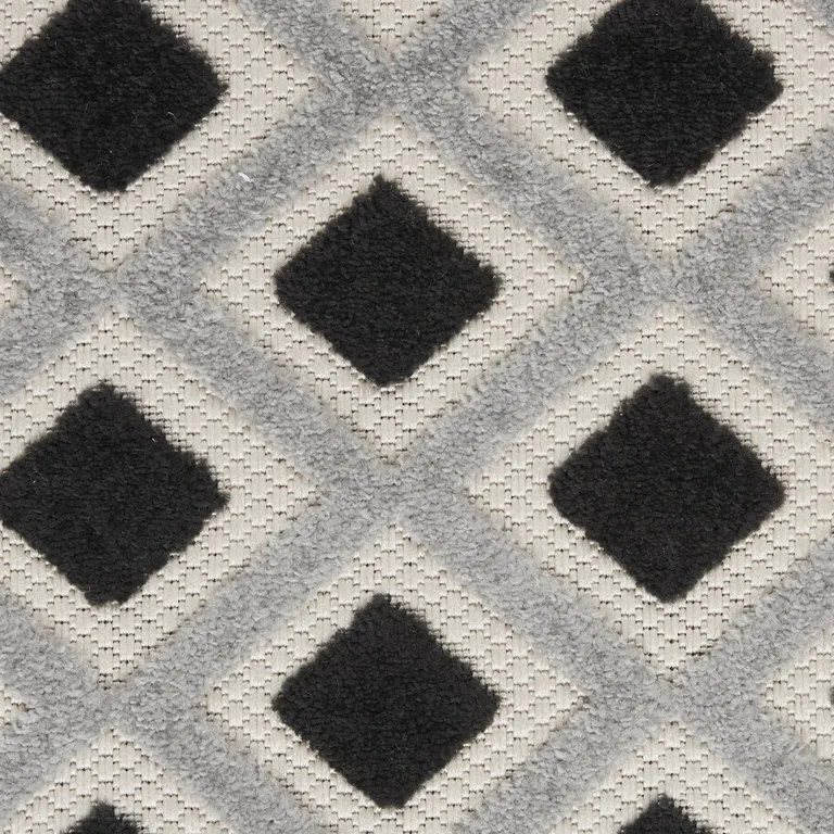 Black White Gray Indoor Outdoor Area Rug Photo 5