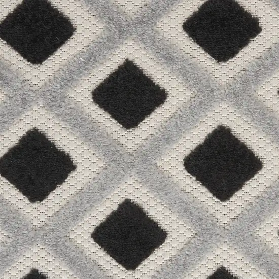 Black And White Geometric Indoor Outdoor Area Rug Photo 5