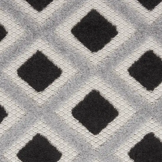 Black White Gray Indoor Outdoor Area Rug Photo 8