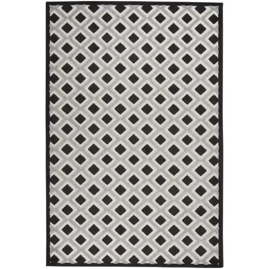 Black White Gray Indoor Outdoor Area Rug Photo 1