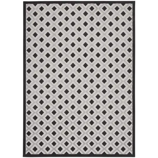 Black And White Geometric Indoor Outdoor Area Rug Photo 1