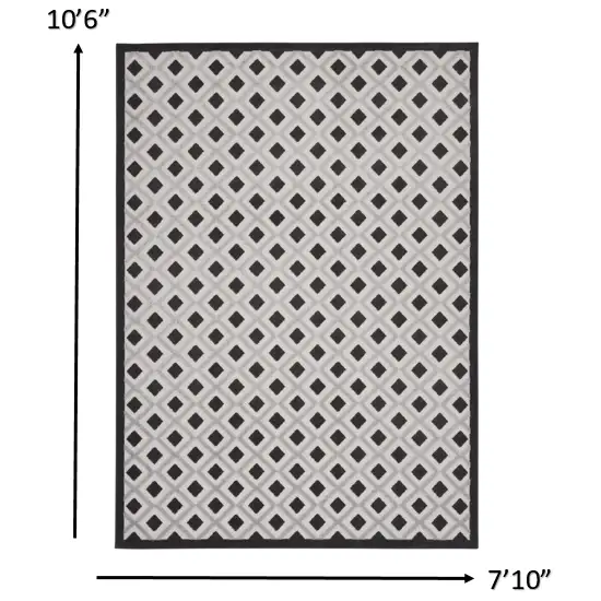 Black White Gray Indoor Outdoor Area Rug Photo 3