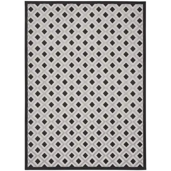 Black And White Geometric Indoor Outdoor Area Rug Photo 5