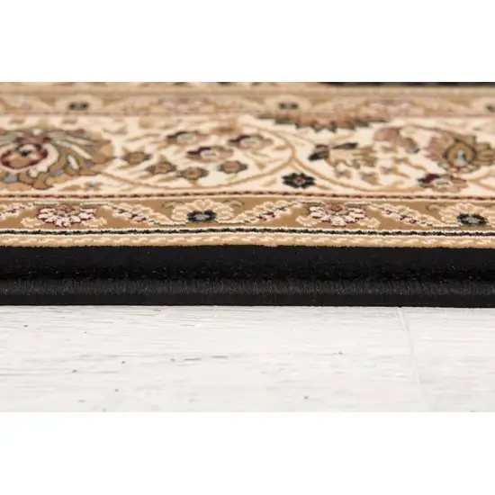 Black and Beige Embellished Area Rug Photo 2