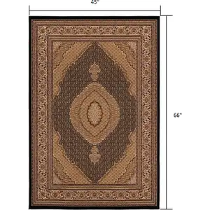 Photo of Black and Beige Medallion Area Rug