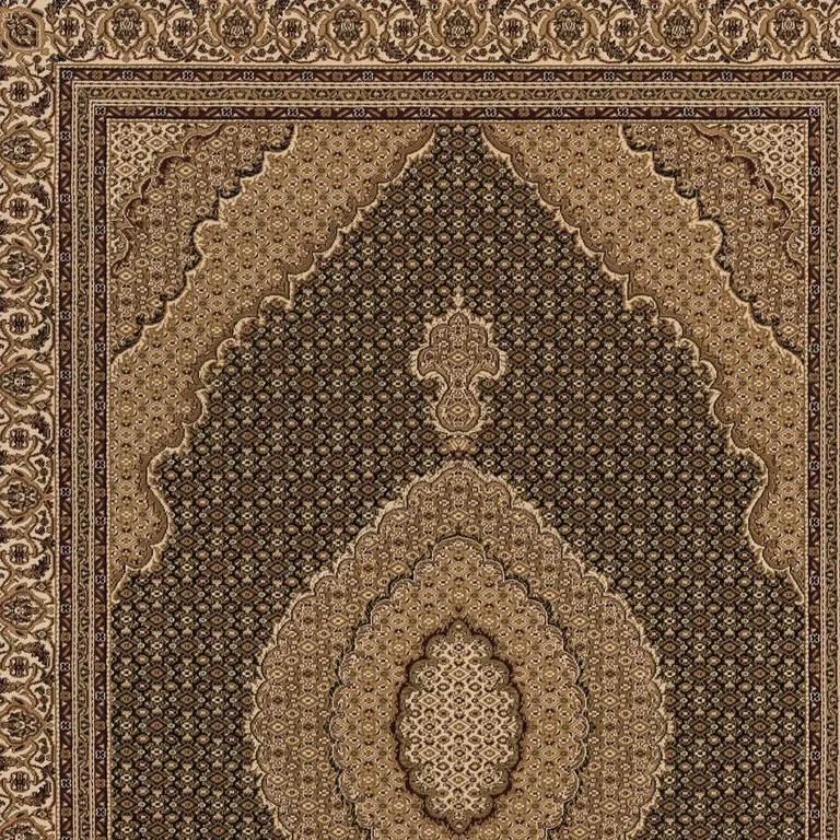 Black and Beige Medallion Area Rug Photo 1