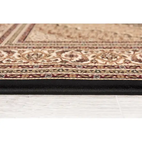 Black and Beige Medallion Runner Rug Photo 2