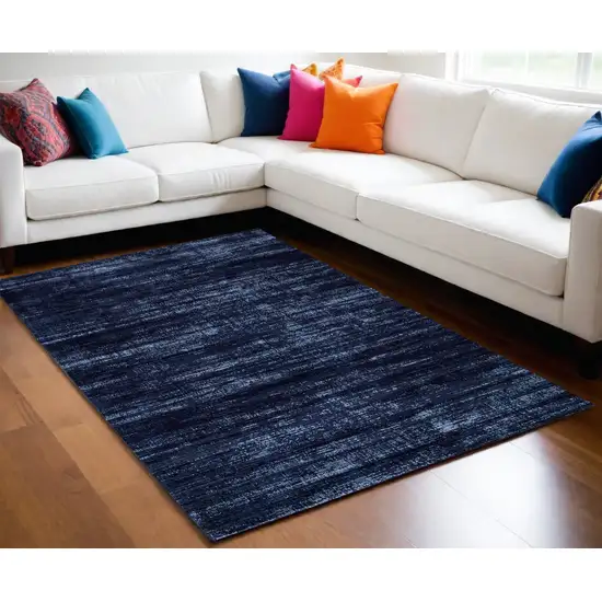 Black and Blue Power Loom Area Rug Photo 1