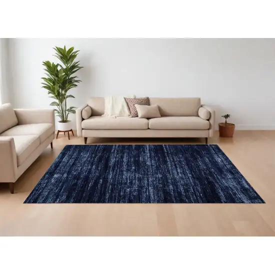 Black and Blue Power Loom Area Rug Photo 1