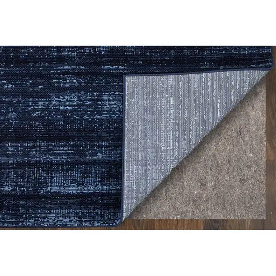 Black and Blue Power Loom Area Rug Photo 6